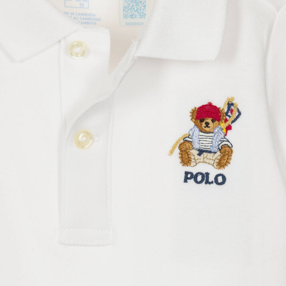 Ralph Lauren-Baby Boys Red Cotton Shorts Set with Embroidered Polo Bear | Childrensalon