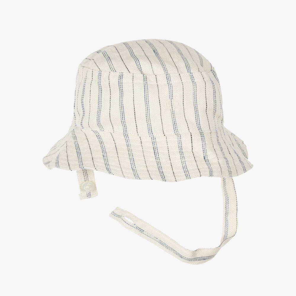 Ralph Lauren-Baby Boys Striped Beige Dungaree Set | Childrensalon