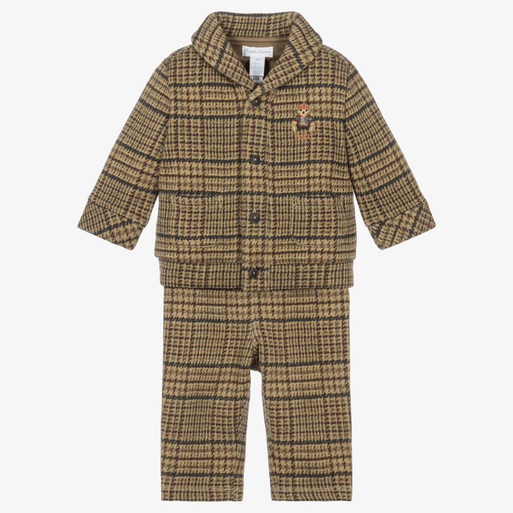 Ralph Lauren-Baby Boys Tweed-Print Jacket & Trouser Set | Childrensalon