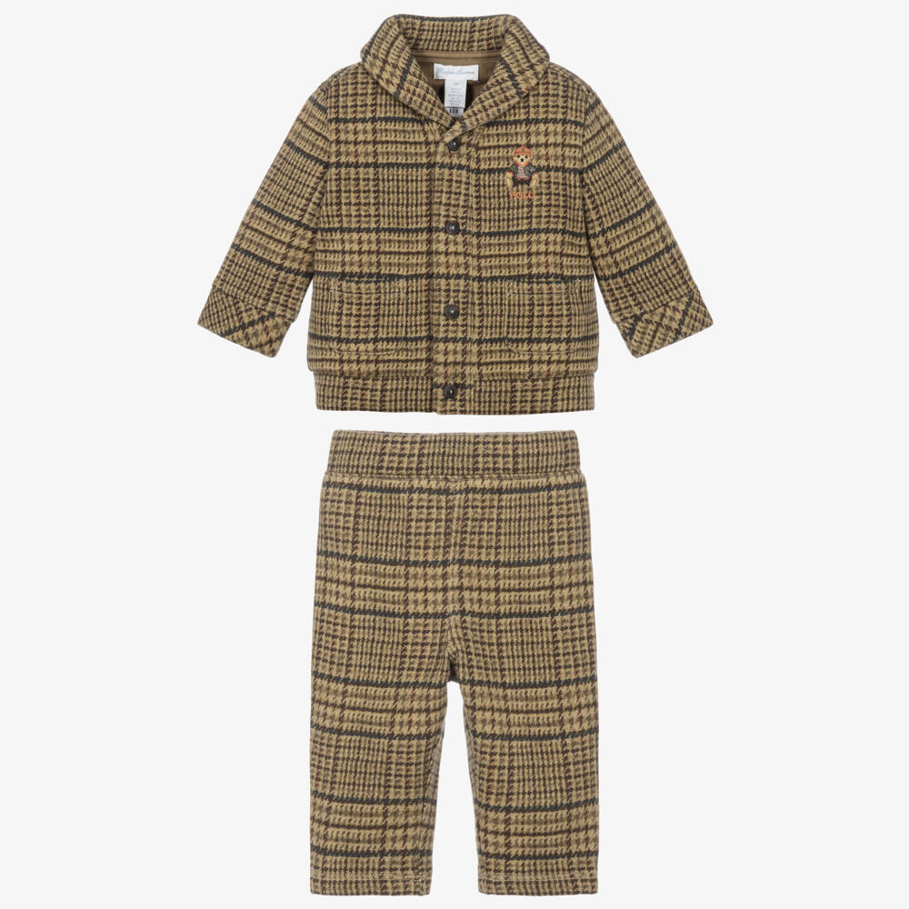 Ralph Lauren-Baby Boys Tweed-Print Jacket & Trouser Set | Childrensalon