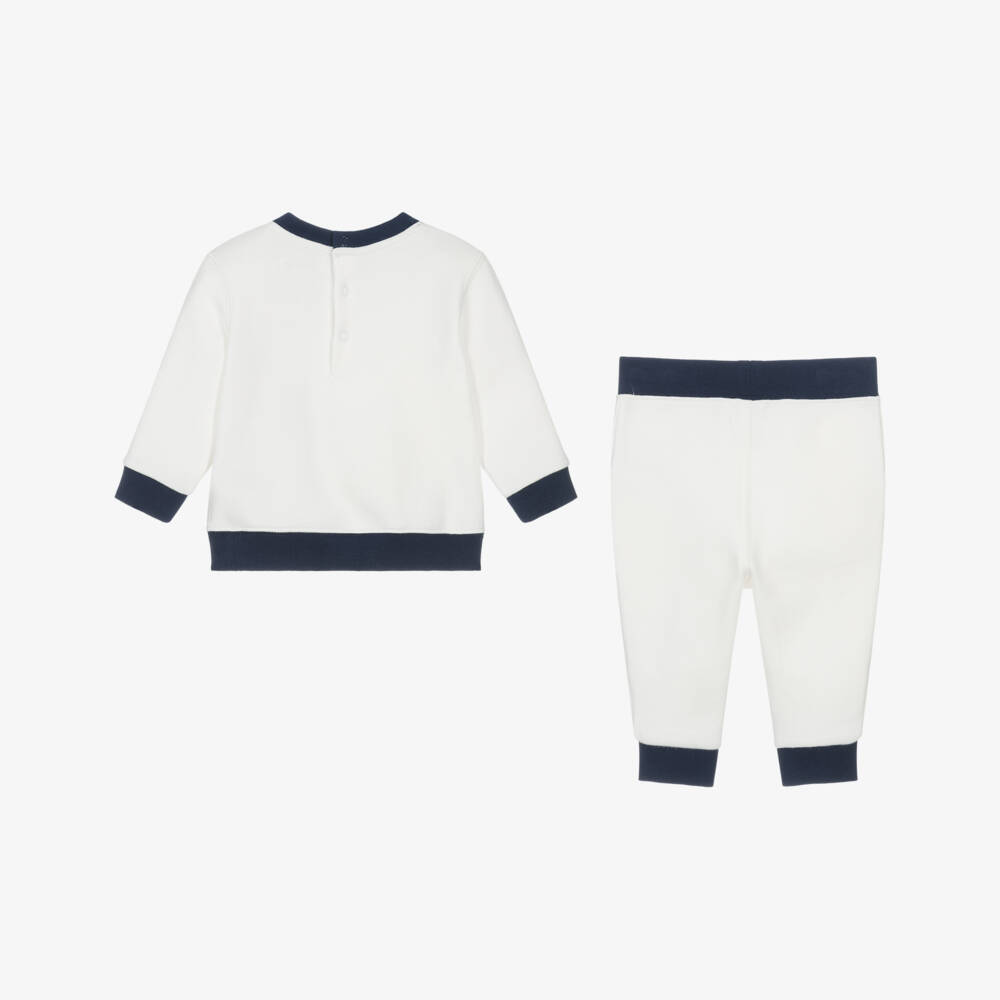 Ralph Lauren-Baby Boys White Cotton Polo Tracksuit | Childrensalon