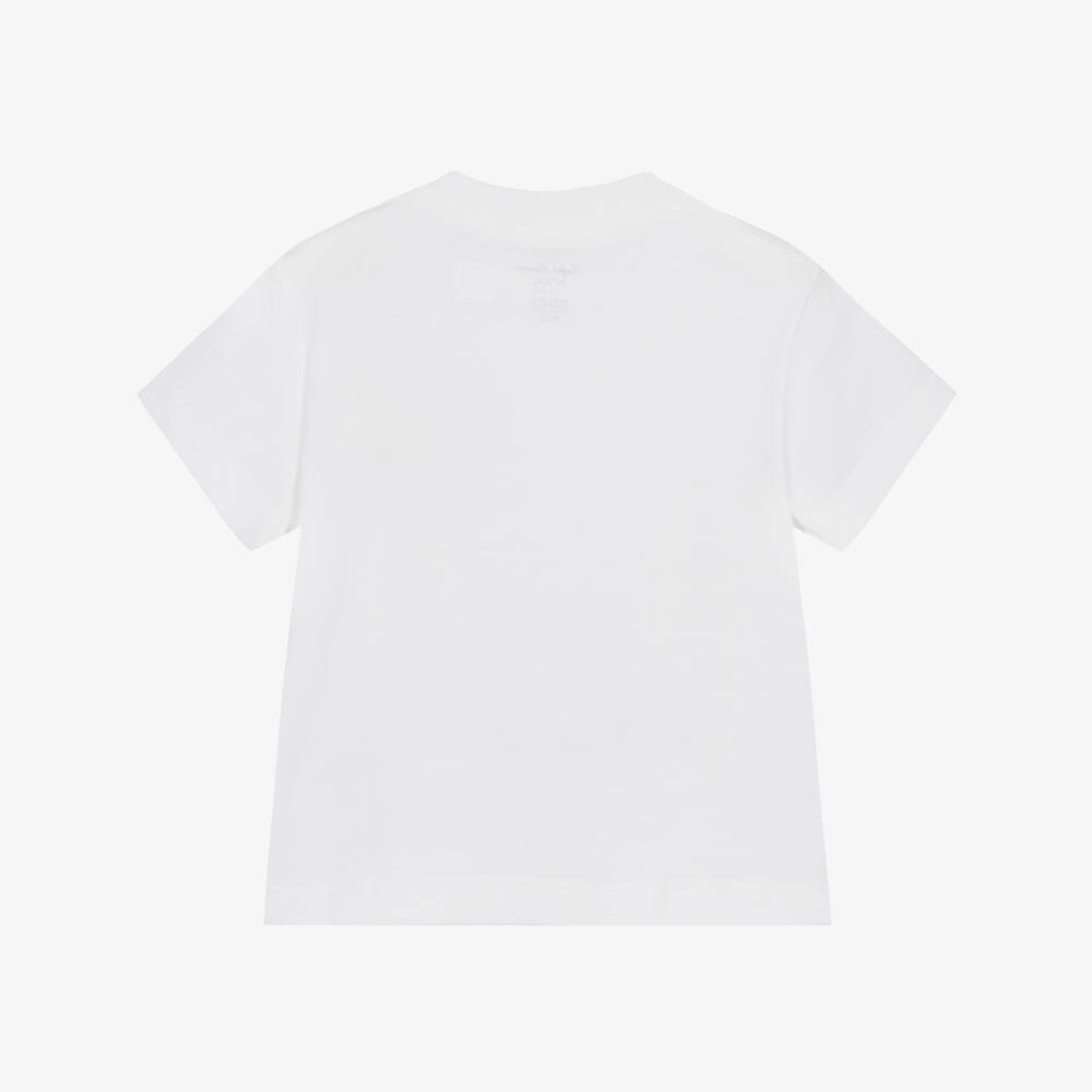 Ralph Lauren-تيشيرت بشعار المهر الثلاثي قطن لون أبيض للأولاد الرضع | Childrensalon