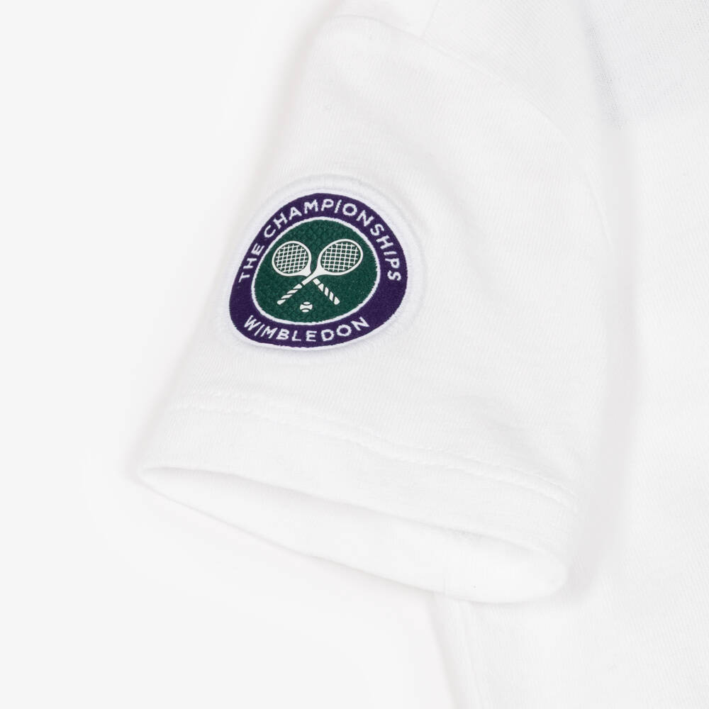 Ralph Lauren-Baby Boys White Wimbledon Collection Shortie with Polo Bear | Childrensalon