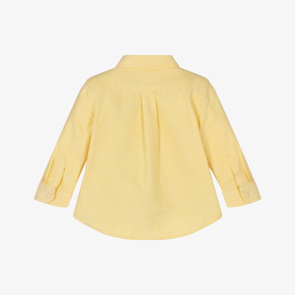 Ralph Lauren-Рубашка с длинными рукавами желтая из оксфордского хлопка для малышей | Childrensalon