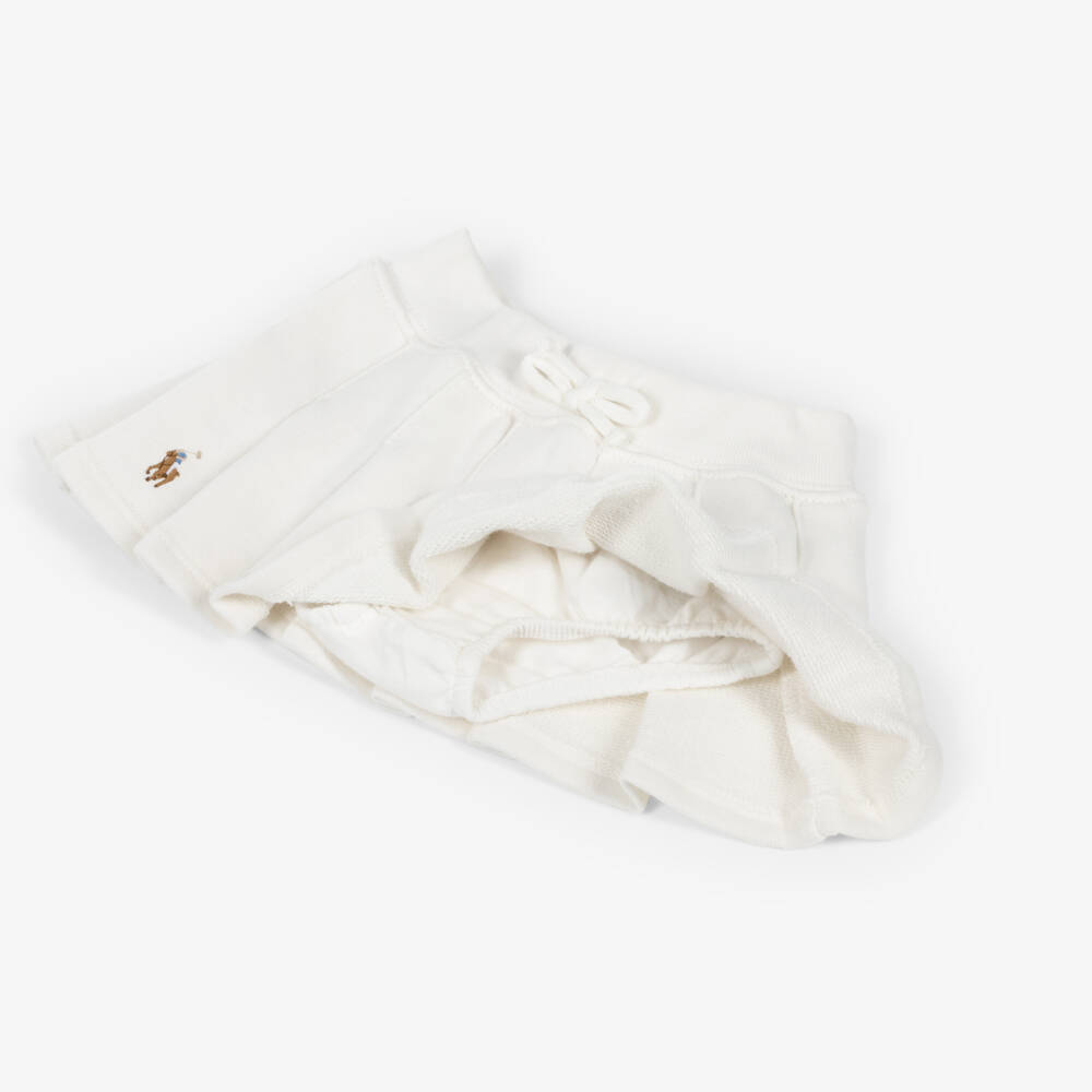 Ralph Lauren-Baby Girls Ivory Cotton Sweatshirt & Skirt Set | Childrensalon