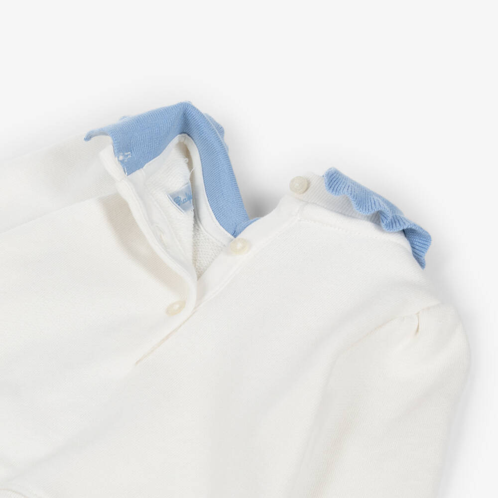 Ralph Lauren-Baby Girls Ivory Cotton Sweatshirt & Skirt Set | Childrensalon