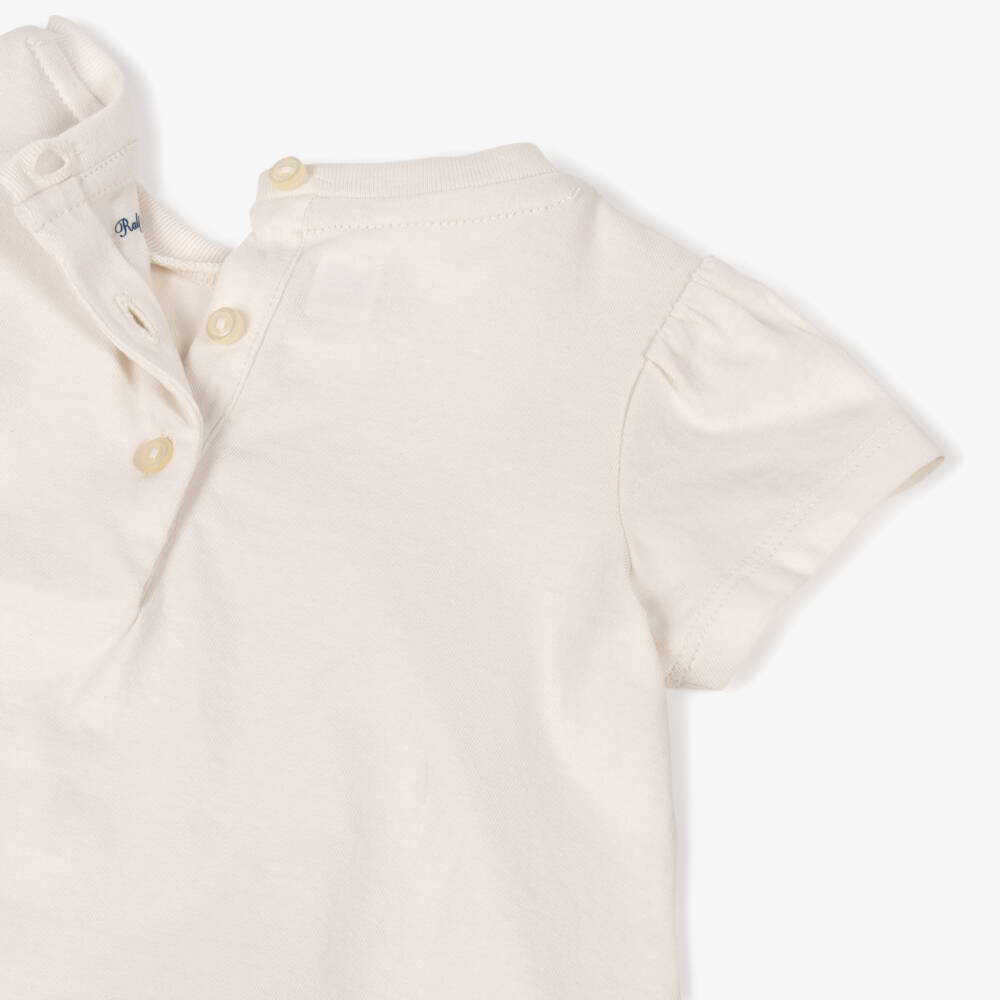 Ralph Lauren-Baby Girls Pink & Blue Tartan Cotton Polo Bear Shorts Set | Childrensalon