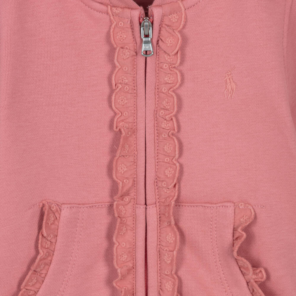 Ralph Lauren-بدلة رياضية قطن لون زهري سلمون للبنات الرضع | Childrensalon