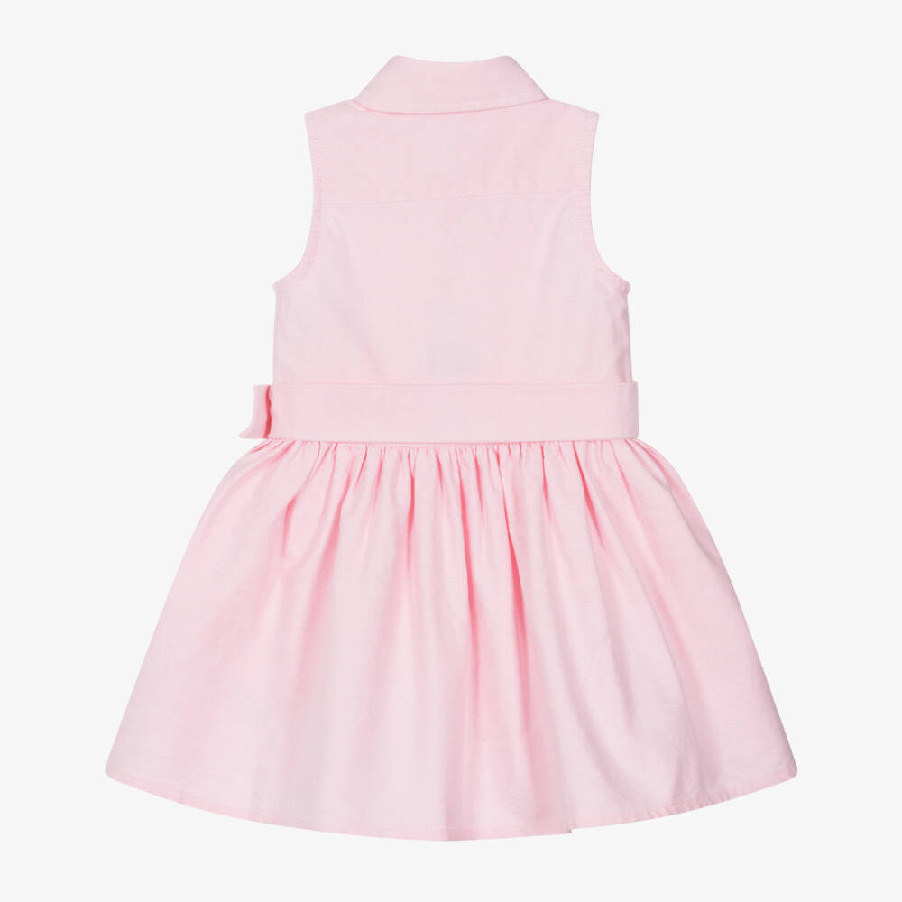 Ralph Lauren-Baby Girls Pink Cotton Shirt Dress | Childrensalon