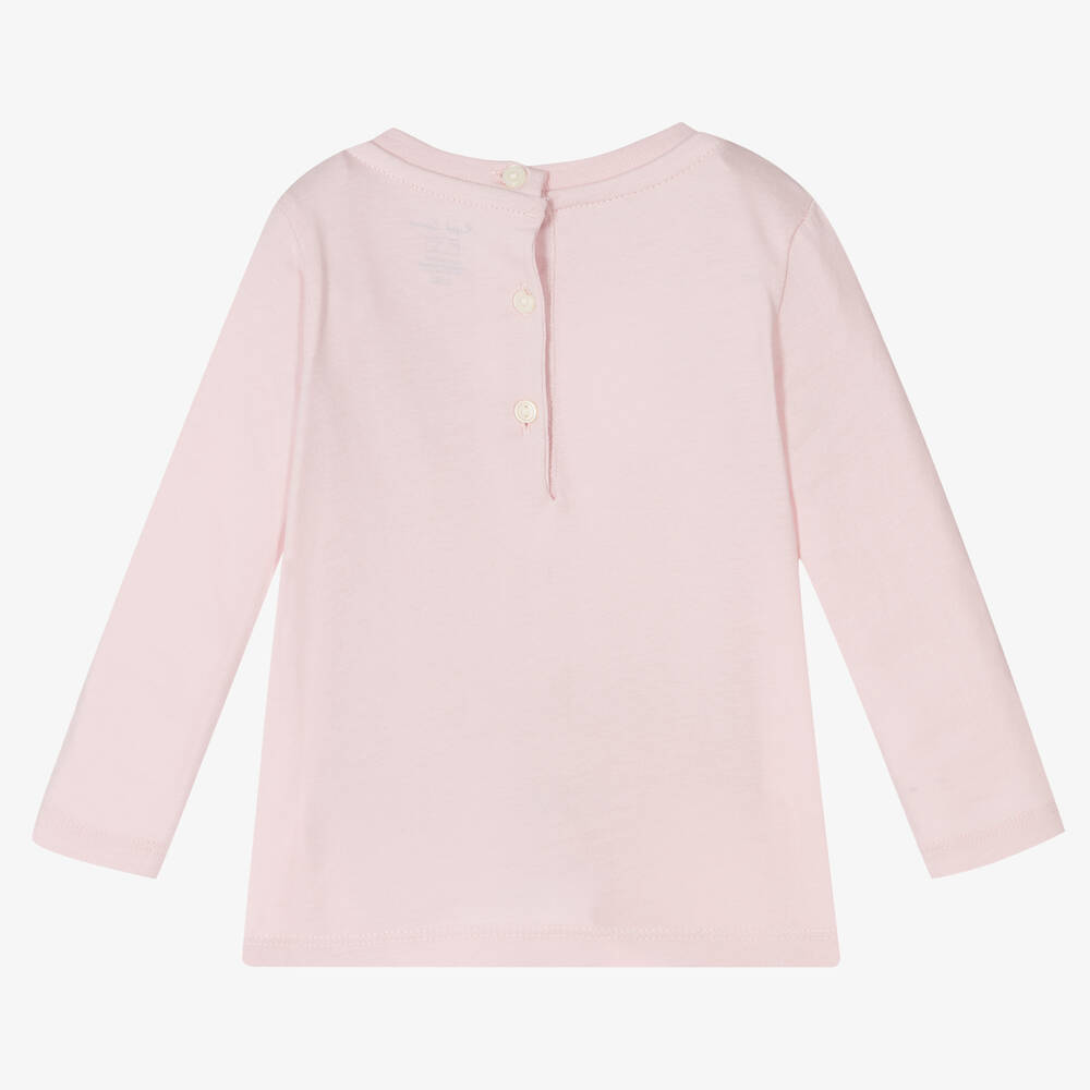Ralph Lauren-Baby Girls Pink Cotton Top | Childrensalon