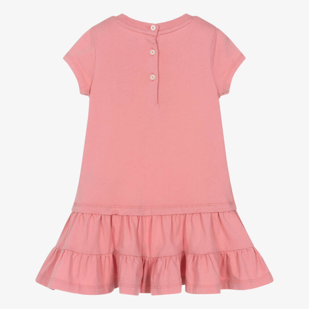 Ralph Lauren-Baby Girls Pink Tennis Polo Bear Cotton T-Shirt Dress | Childrensalon