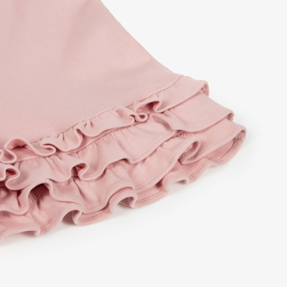 Ralph Lauren-Baby Girls Powder Pink Cotton Ruffled Polo Dress | Childrensalon