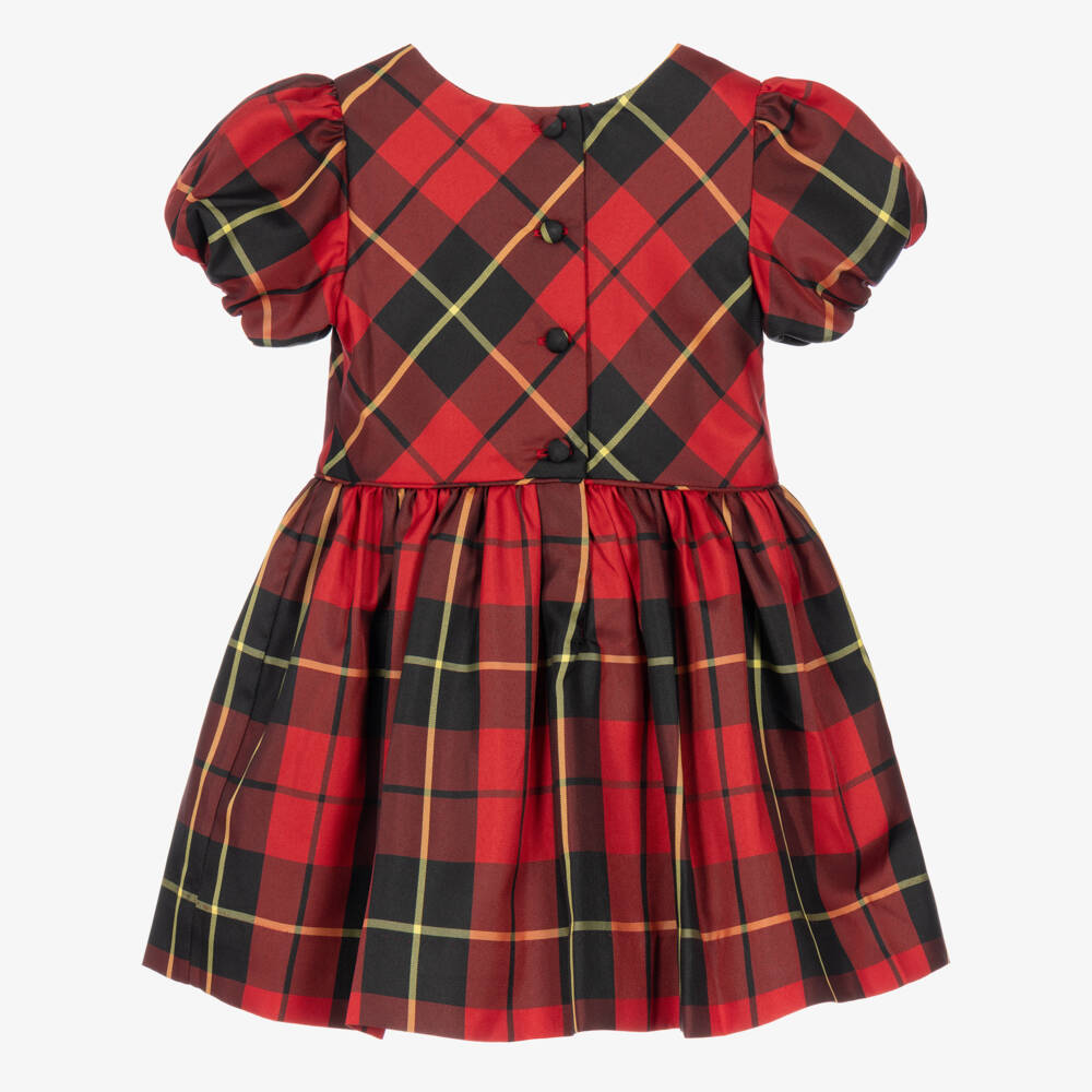 Ralph Lauren-Baby Girls Red Tartan Taffeta Dress | Childrensalon