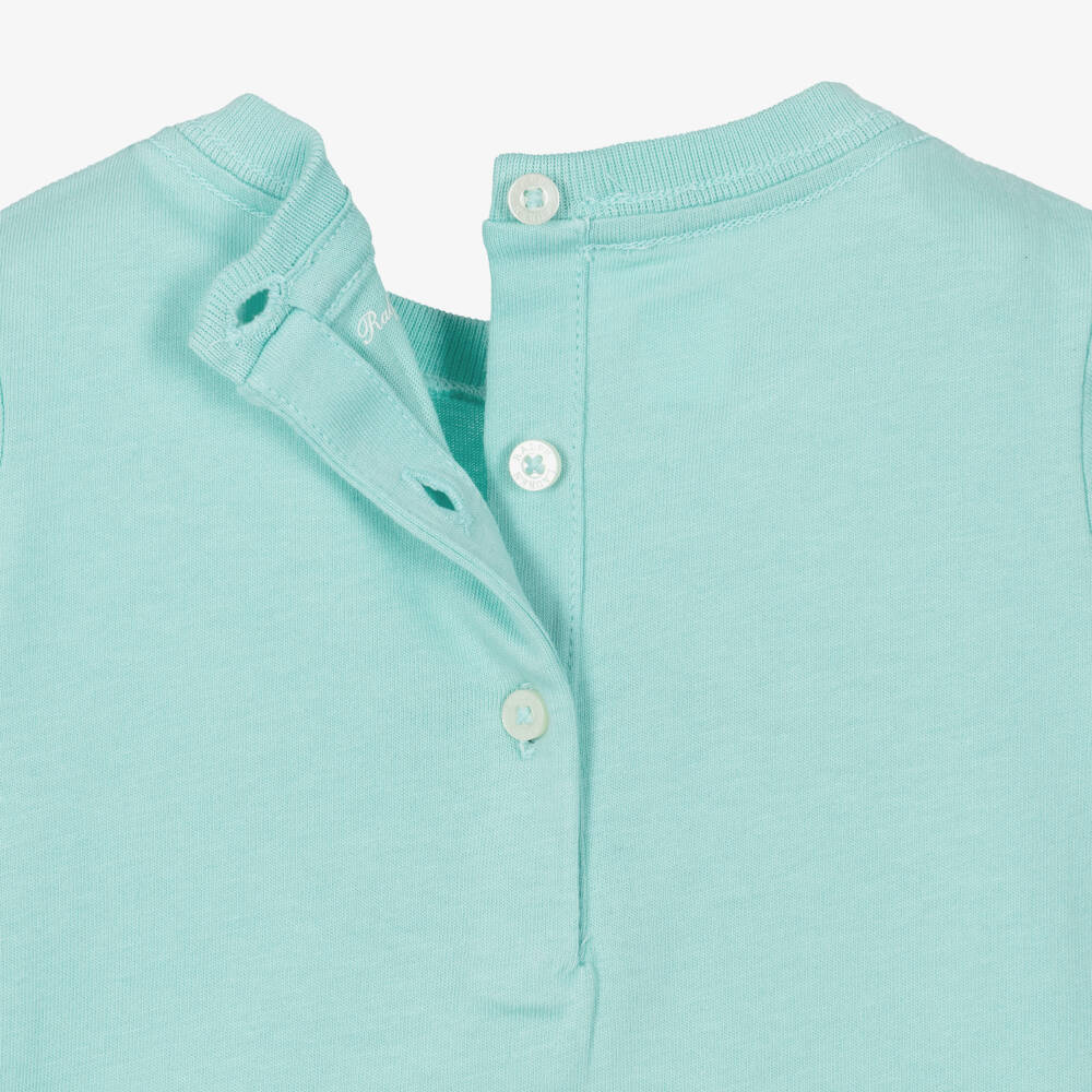 Ralph Lauren-Baby Girls Turquoise Blue Polo Bear T-Shirt | Childrensalon