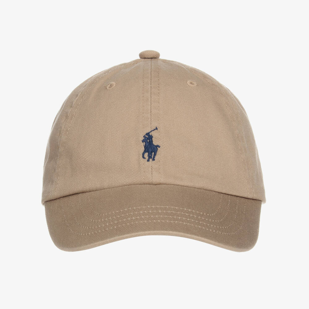 Ralph Lauren-كاب بشعار بوني قطن لون بيج للأطفال | Childrensalon