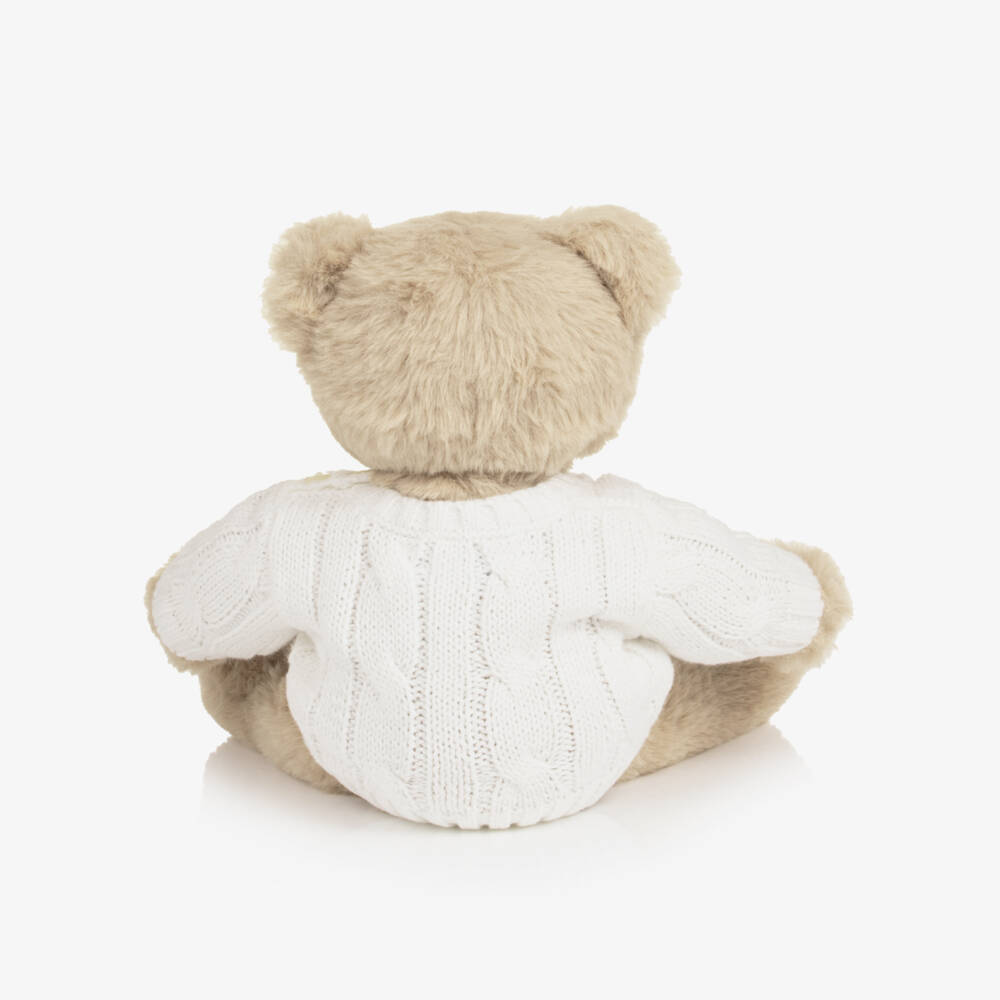 Ralph Lauren-Beige Polo Bear Soft Toy with Ivory Sweater | Childrensalon