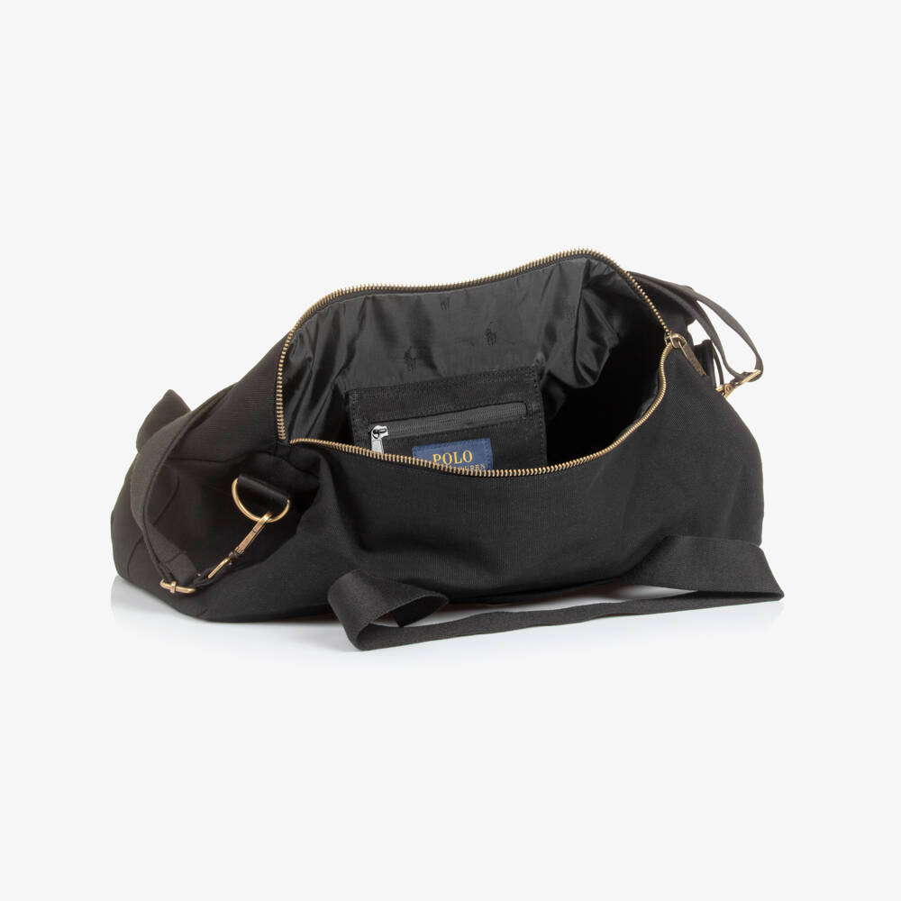 Ralph Lauren-Black Canvas Big Pony Sports Bag (45cm) | Childrensalon