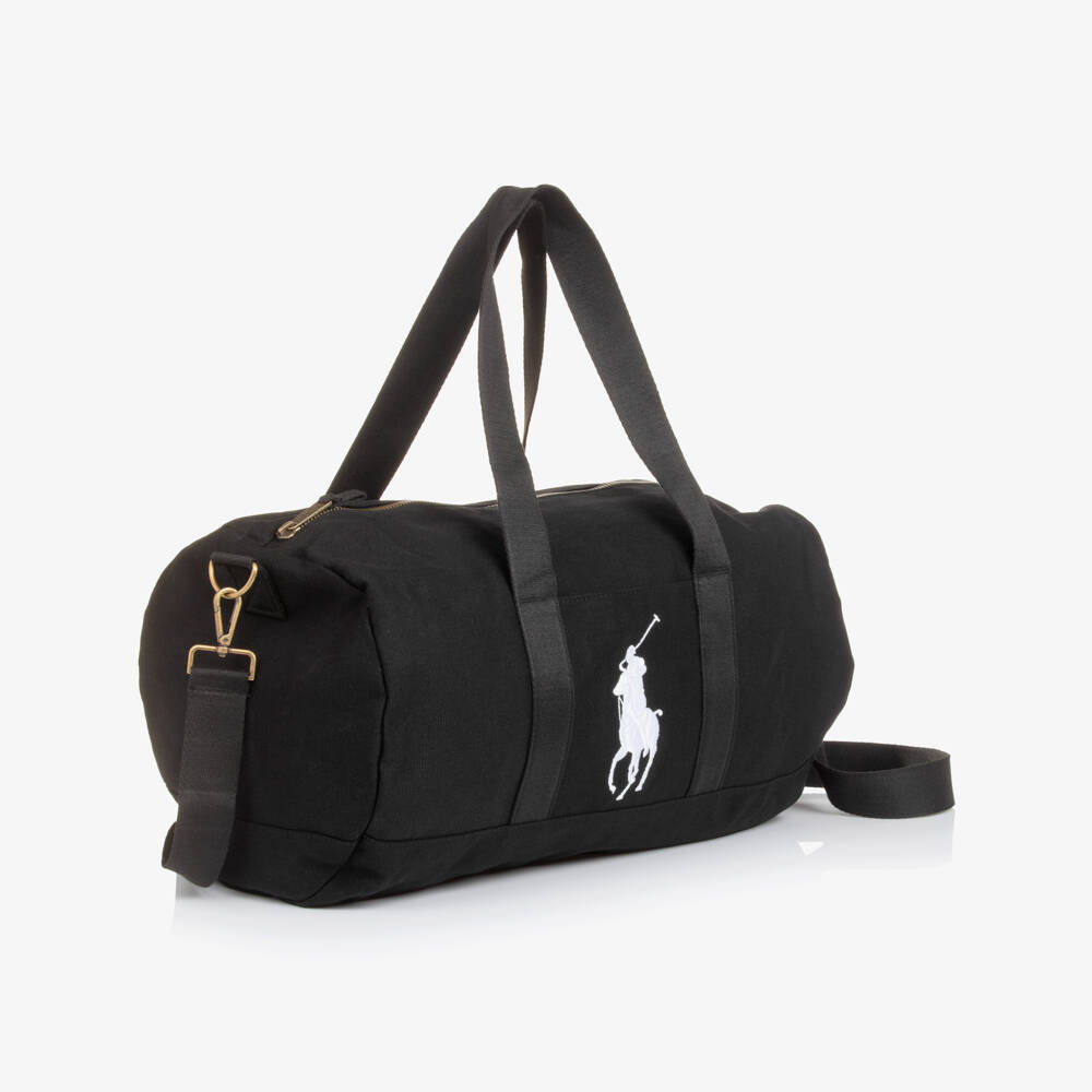 Ralph Lauren-Black Canvas Big Pony Sports Bag (45cm) | Childrensalon