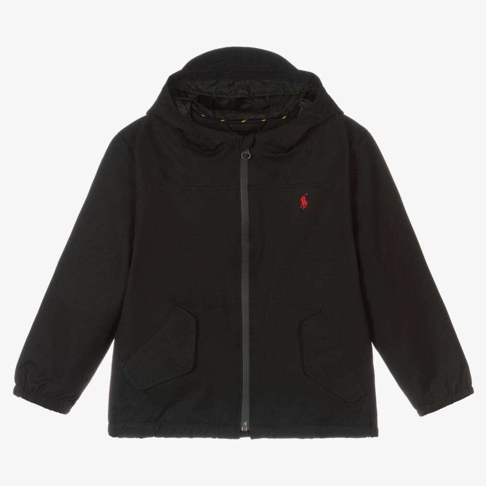 Ralph Lauren-Black Hooded P-Layer Jacket | Childrensalon
