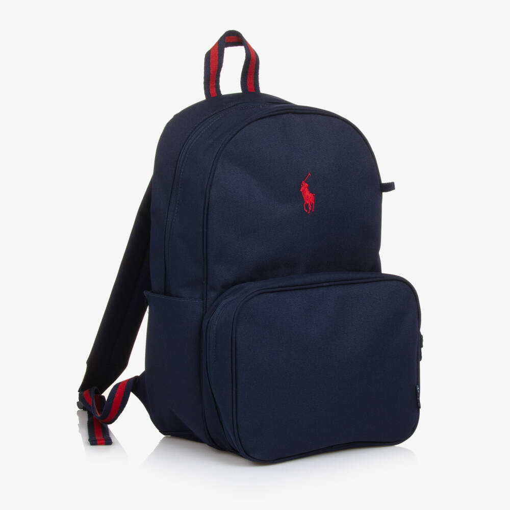 Ralph Lauren-Blue Canvas 3 Piece Backpack (45cm) | Childrensalon