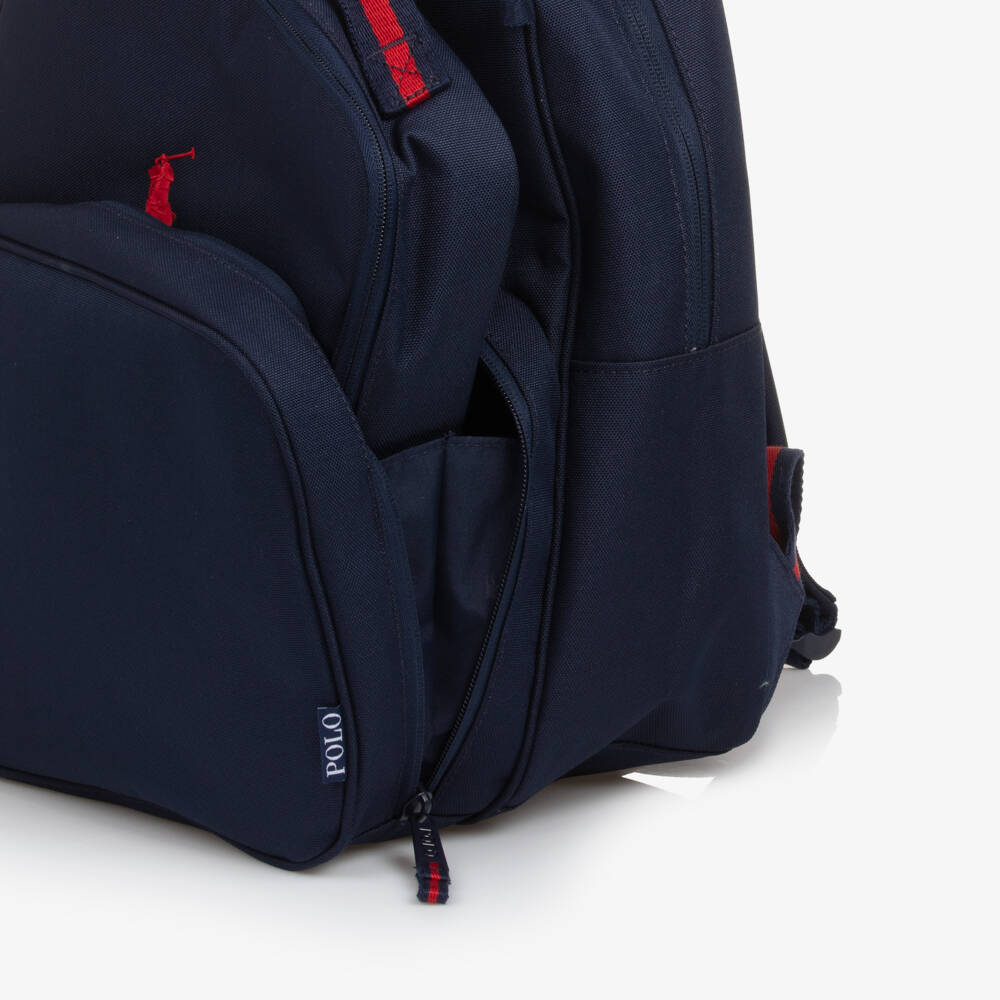 Ralph Lauren-Blue Canvas 3 Piece Backpack (45cm) | Childrensalon