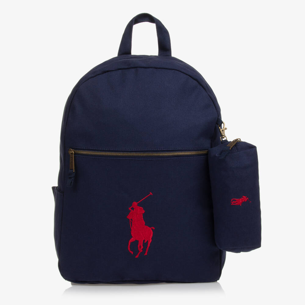 Ralph Lauren-Синий рюкзак Big Pony из канваса (44см) | Childrensalon