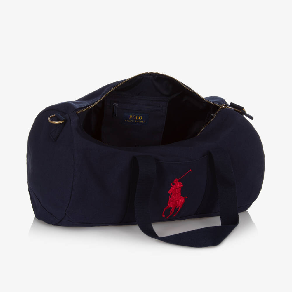 Ralph Lauren-Blue Canvas Big Pony Sports Bag (49cm) | Childrensalon