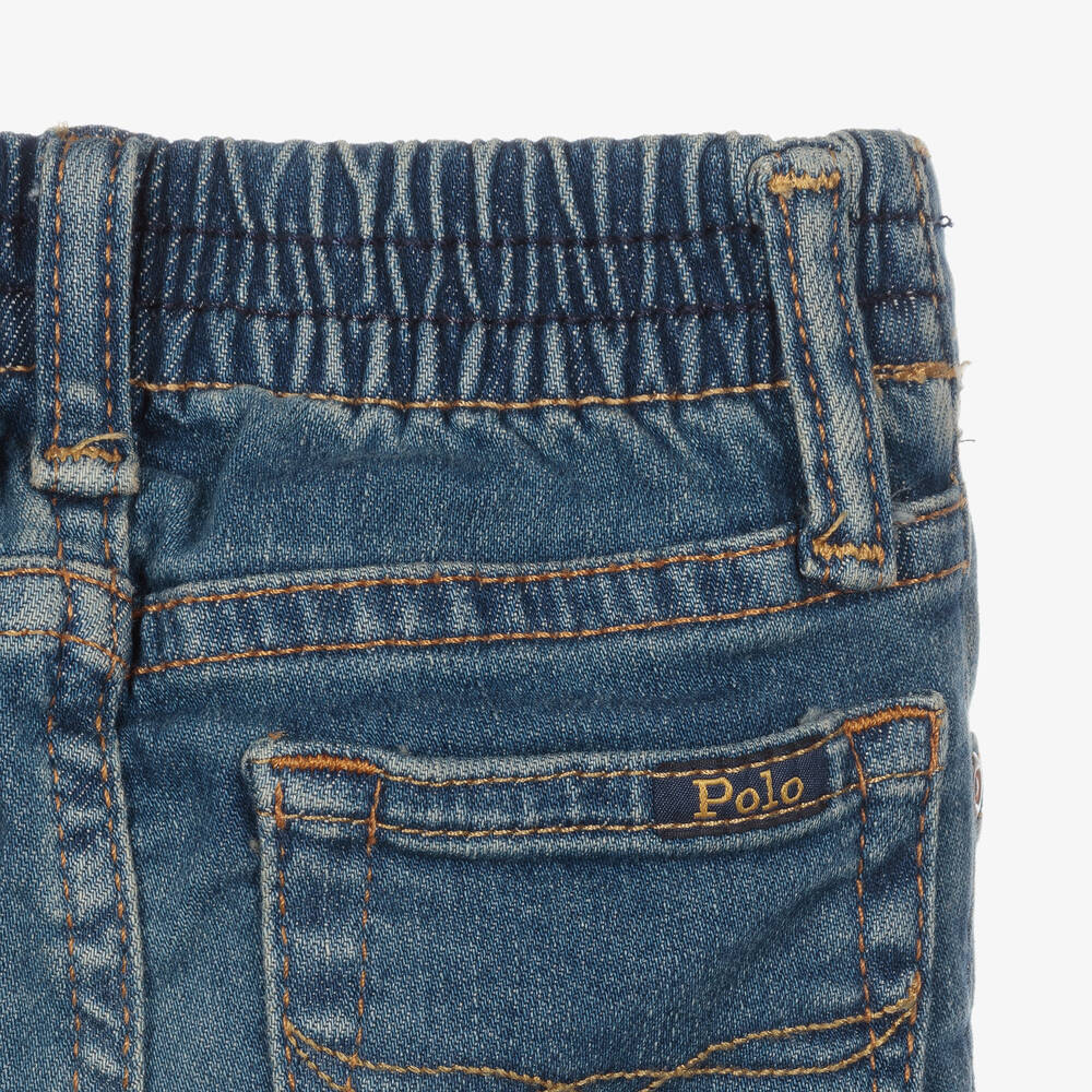 Ralph Lauren-Blue Denim Slim-Fit Baby Jeans | Childrensalon
