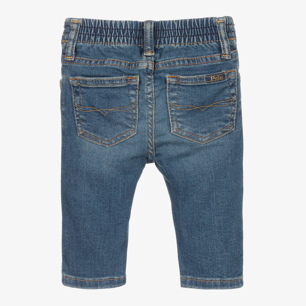Ralph Lauren-Blue Denim Slim-Fit Baby Jeans | Childrensalon