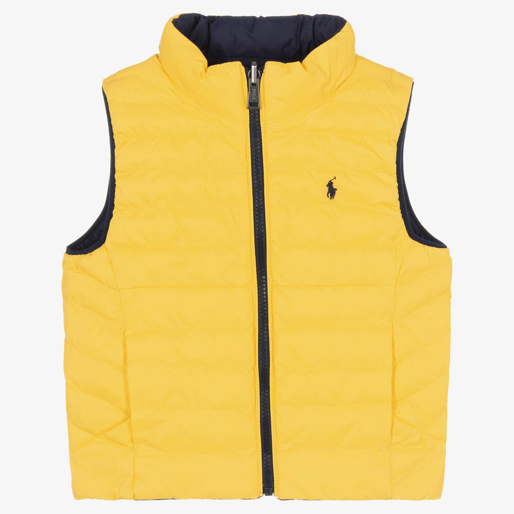 Ralph Lauren-Blue & Yellow P-Layer 2 Reversible Gilet | Childrensalon