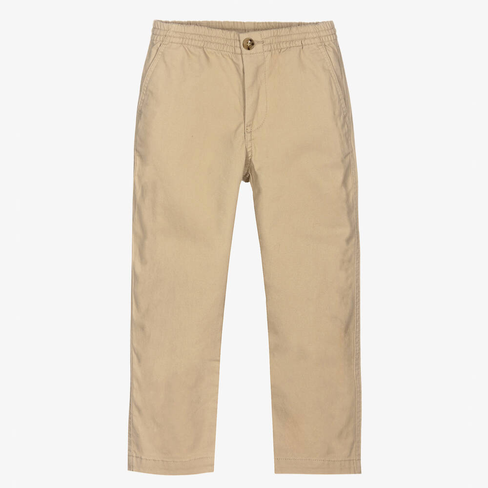 Ralph Lauren-Boys Beige Cotton Chino Trousers | Childrensalon