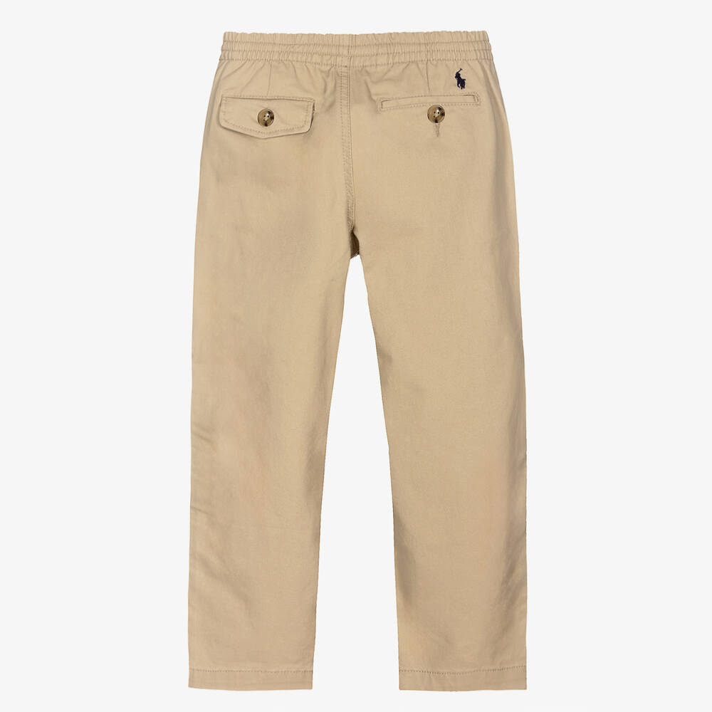 Ralph Lauren-Boys Beige Cotton Chino Trousers | Childrensalon