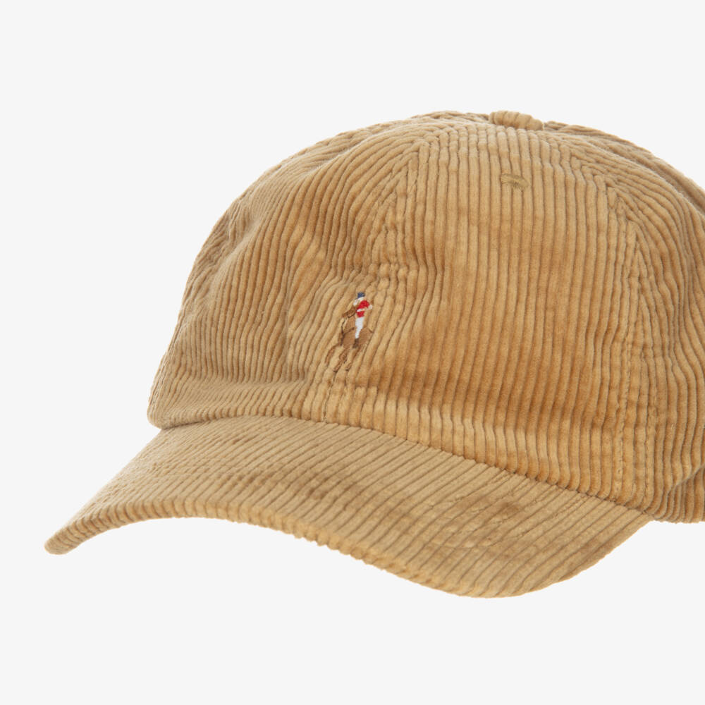Ralph Lauren-Boys Beige Cotton Corduroy Cap  | Childrensalon