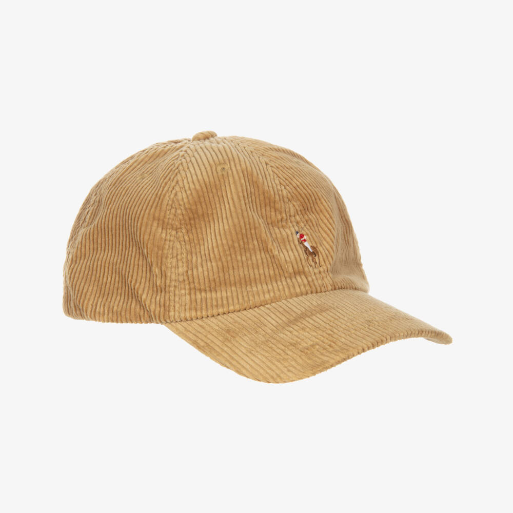 Ralph Lauren-Boys Beige Cotton Corduroy Cap  | Childrensalon