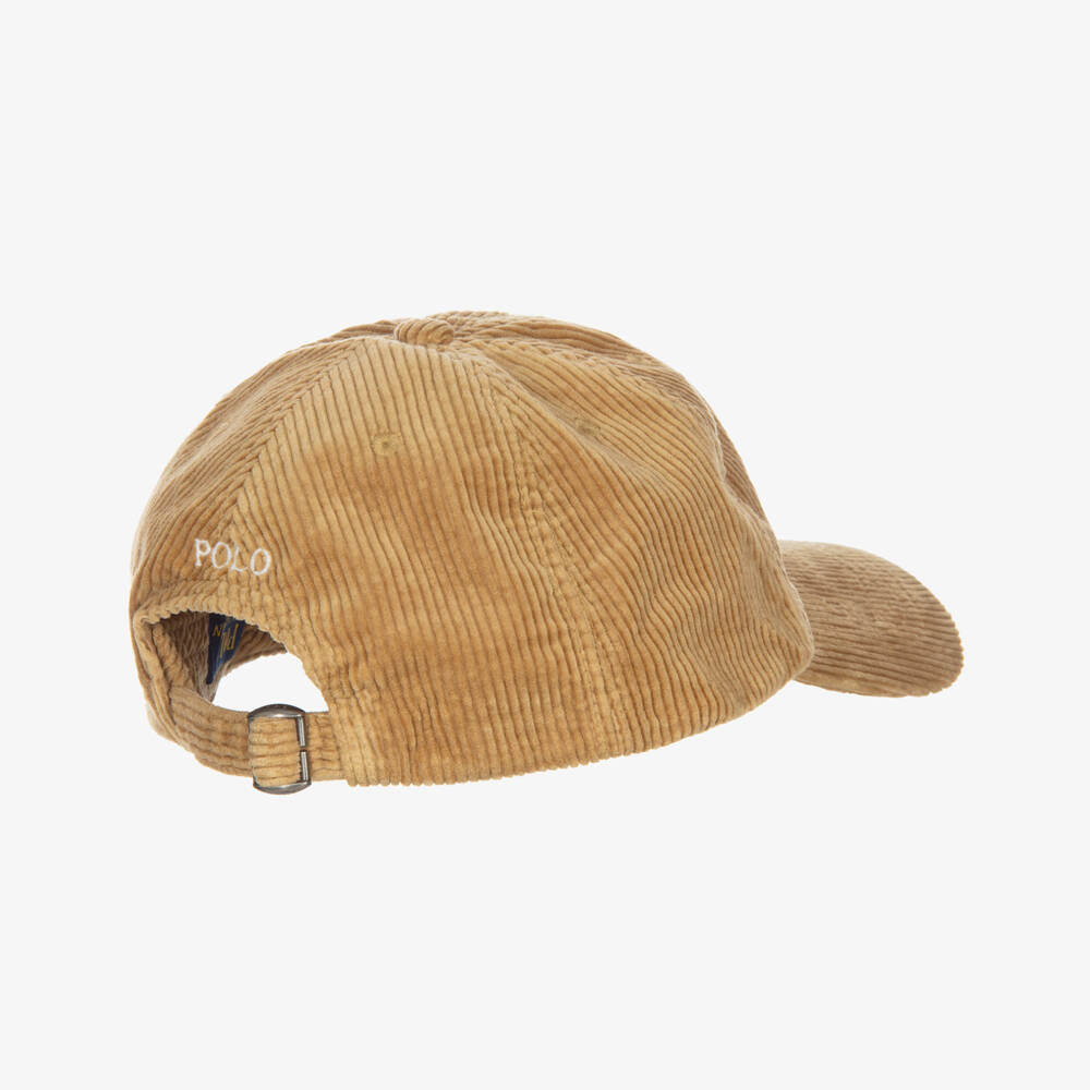 Ralph Lauren-Boys Beige Cotton Corduroy Cap  | Childrensalon