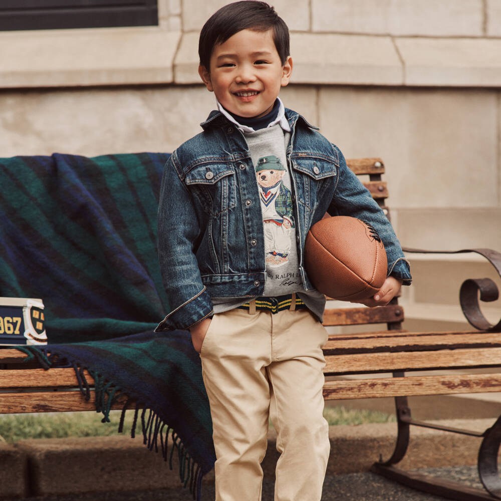 Ralph Lauren-Boys Beige Cotton Twill Chino Trousers | Childrensalon