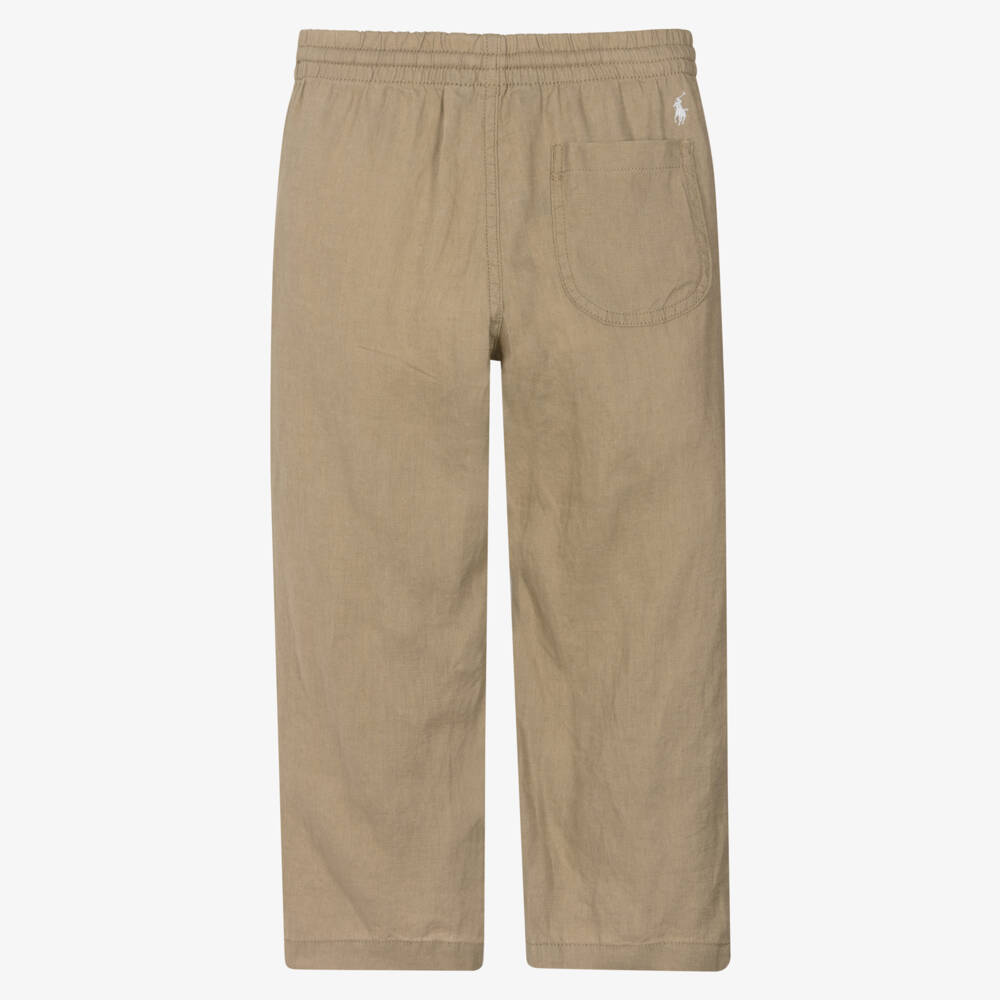 Ralph Lauren-بنطلون كتان لون بيج للأولاد | Childrensalon