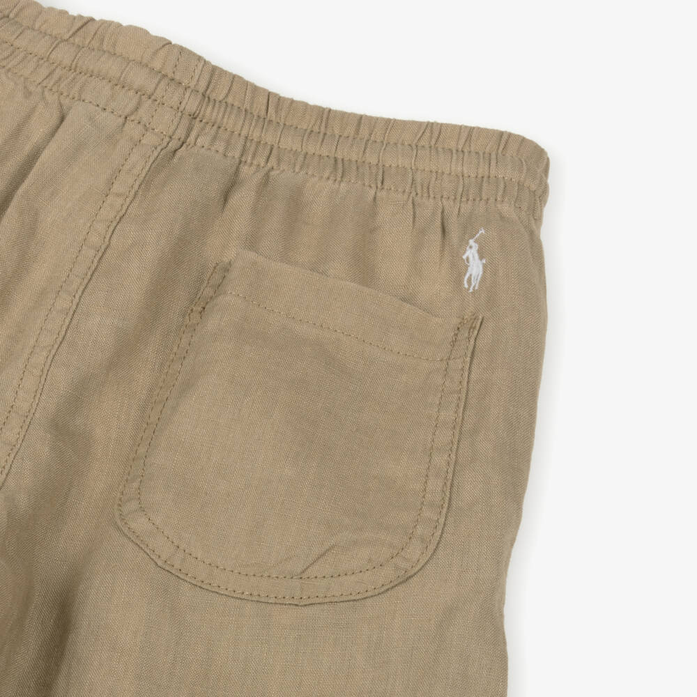 Ralph Lauren-بنطلون كتان لون بيج للأولاد | Childrensalon