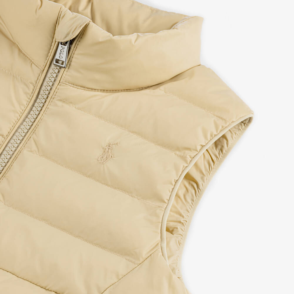 Ralph Lauren-Boys Beige Packable Puffer Gilet | Childrensalon