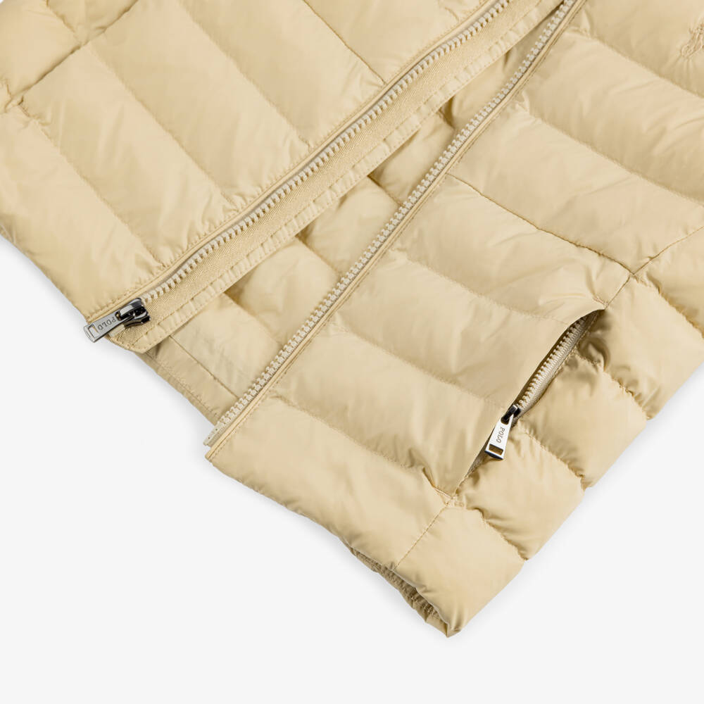 Ralph Lauren-Boys Beige Packable Puffer Gilet | Childrensalon