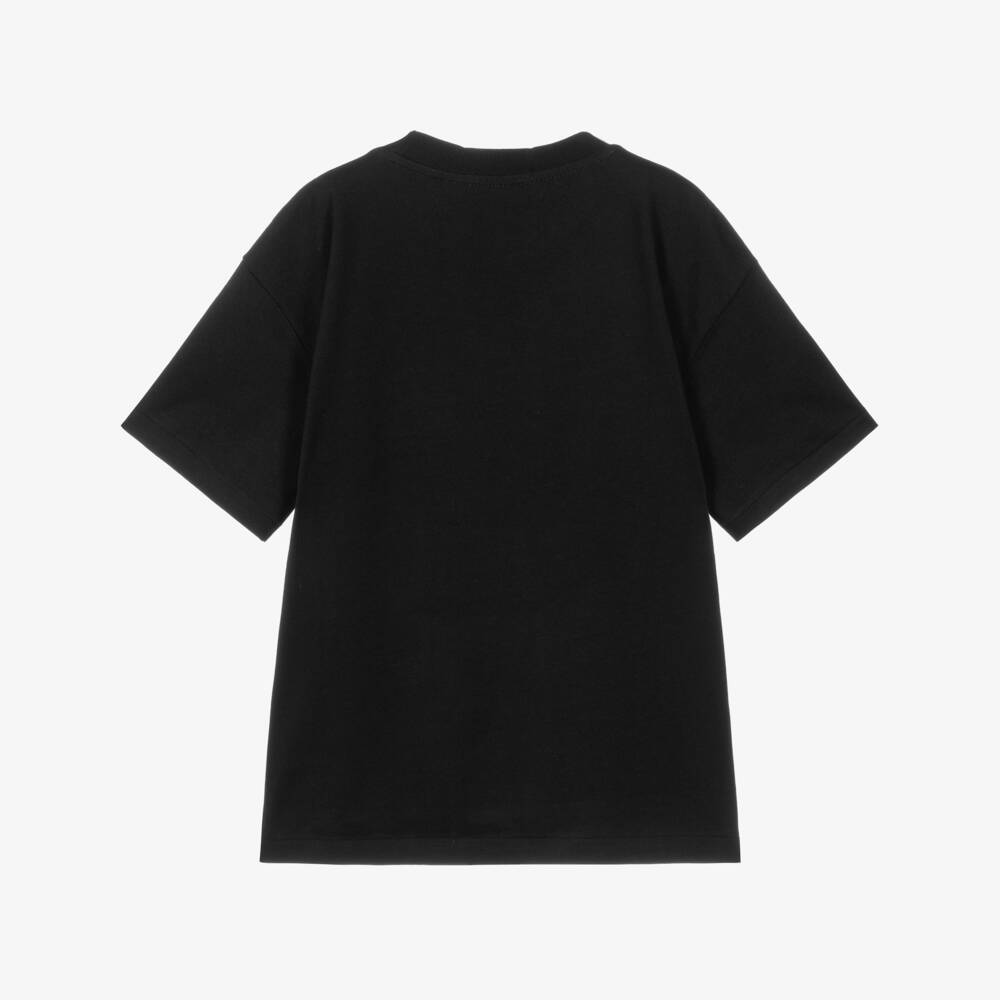 Ralph Lauren-Boys Black Big Fit T-Shirt with Gold Polo Embroidery | Childrensalon