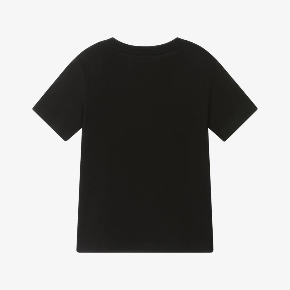 Ralph Lauren-Boys Black Cotton T-Shirt with Signature Pony Logo | Childrensalon