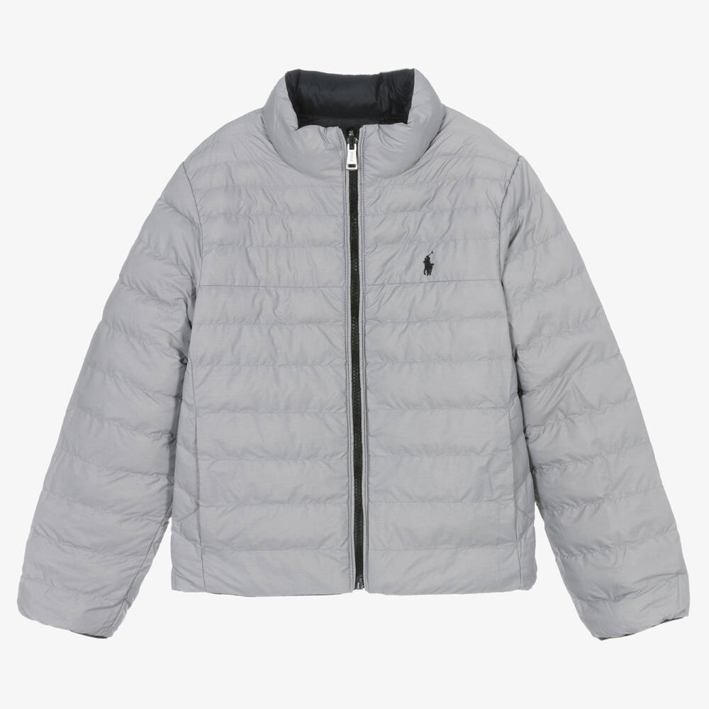 Ralph Lauren-Boys Black & Grey Reversible Jacket | Childrensalon
