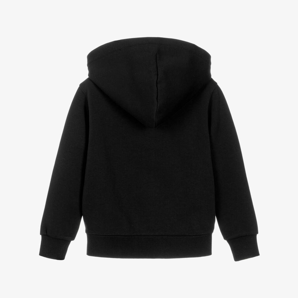 Ralph Lauren-Boys Black Hooded Zip-Up Top | Childrensalon