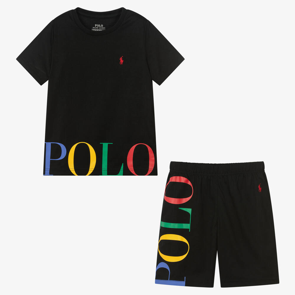 Ralph Lauren-Boys Black Jersey Pyjamas | Childrensalon