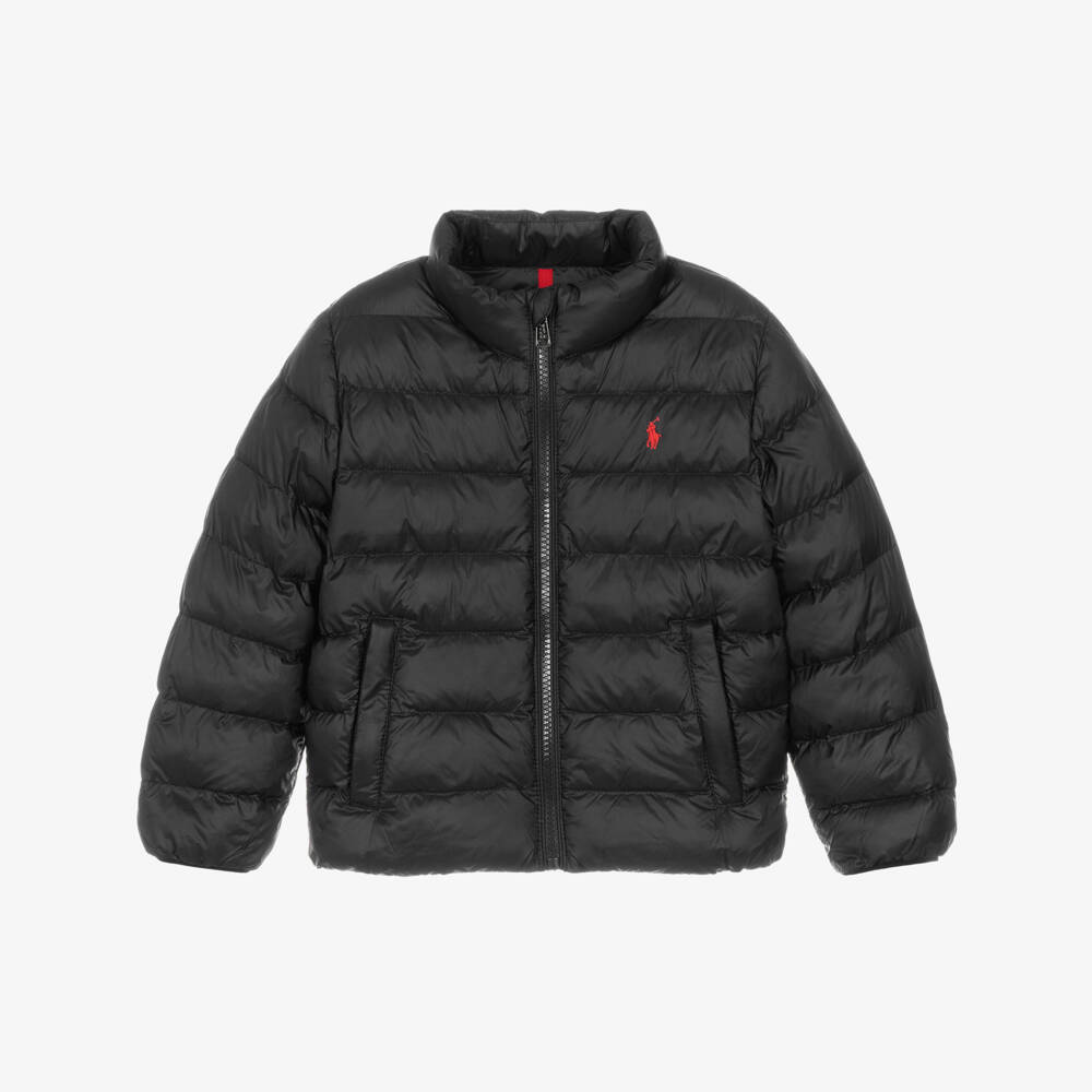 Ralph Lauren-Boys Black Packable Puffer Jacket | Childrensalon