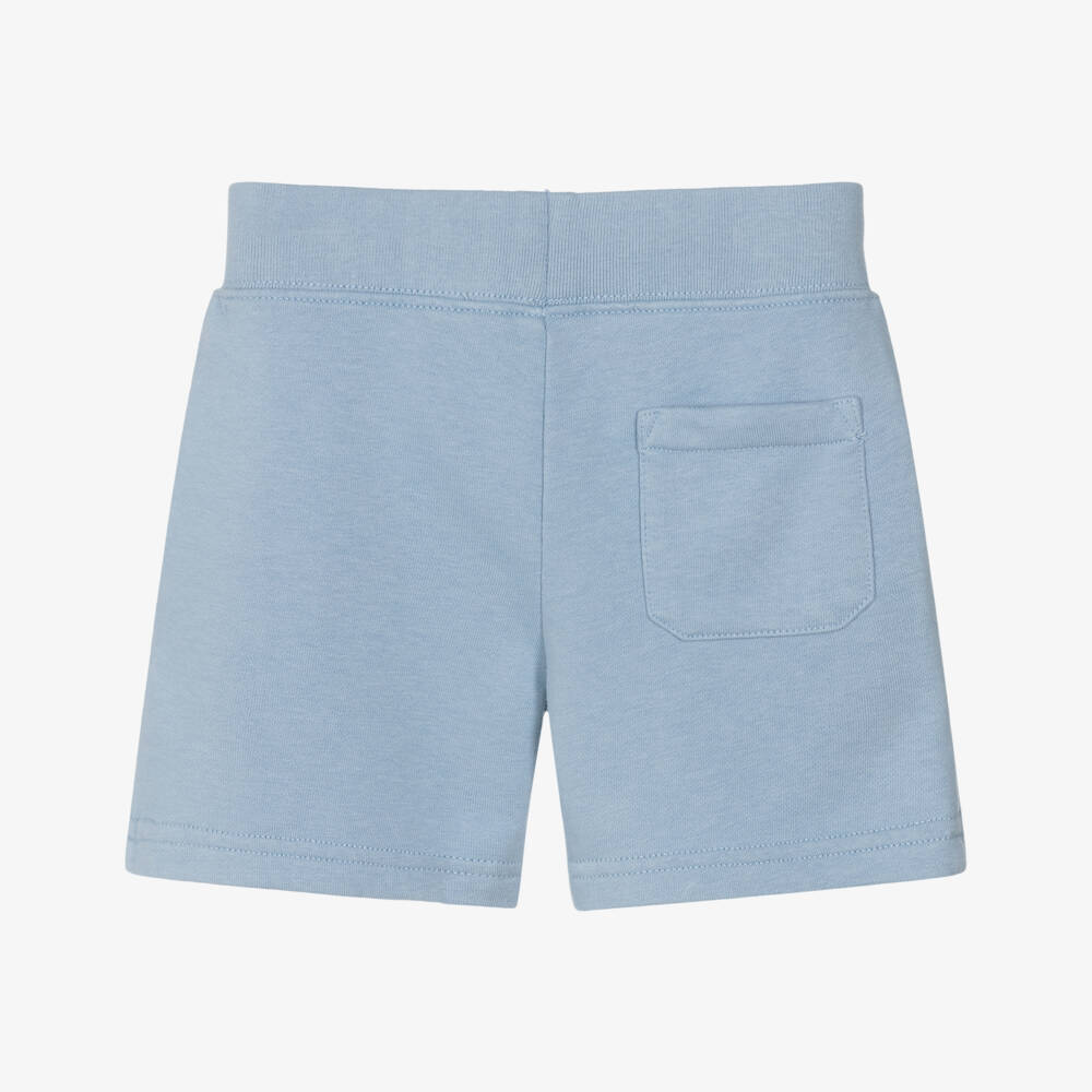 Ralph Lauren-Boys Blue Big Pony Cotton Jersey Shorts | Childrensalon