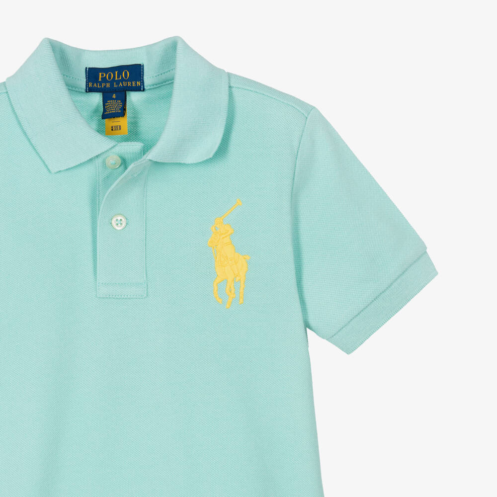 Ralph Lauren-Boys Blue Big Pony Cotton Piqué Polo Shirt | Childrensalon