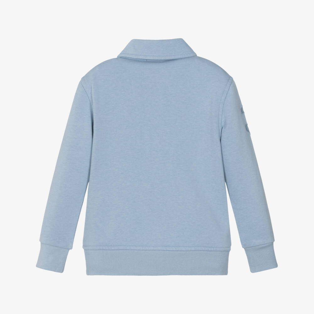 Ralph Lauren-Boys Blue Big Pony Quarter Zip Sweatshirt | Childrensalon