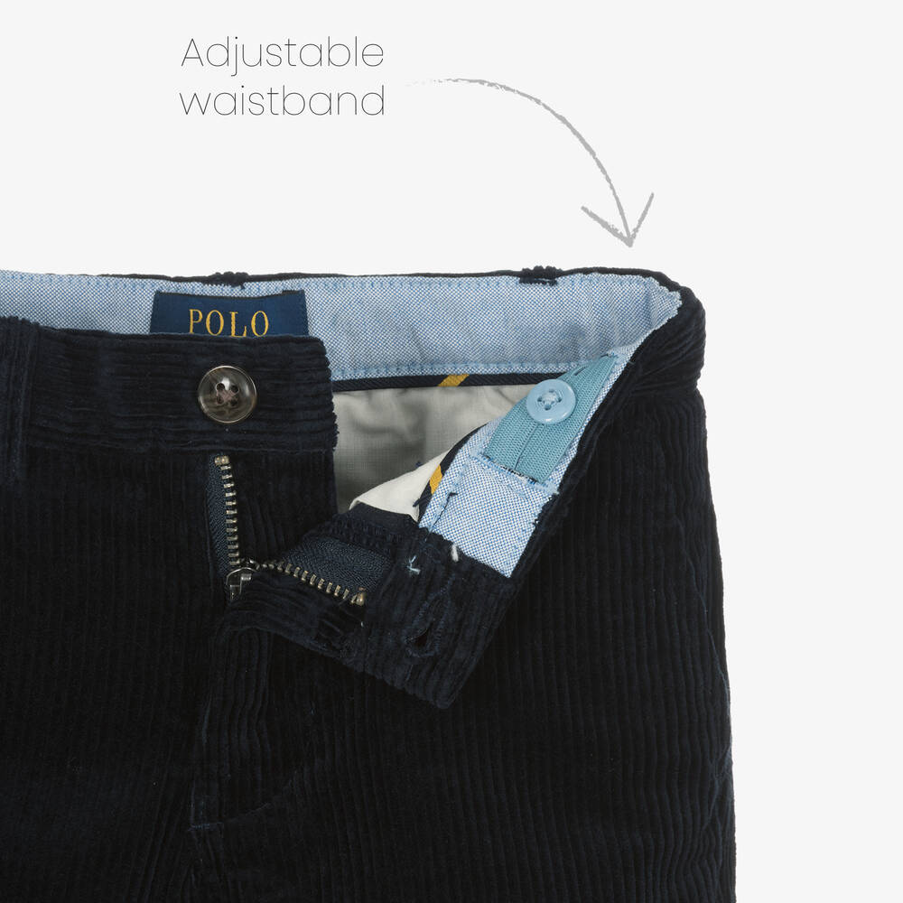 Ralph Lauren-Boys Blue Corduroy Trousers | Childrensalon